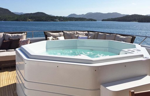 spa pool on sundeck of motor yacht daydream