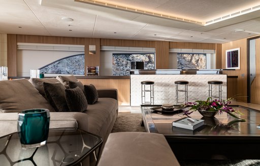 Skylounge bar onboard charter yacht ARTISAN