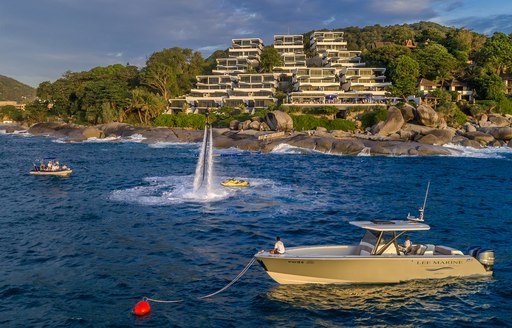 Jet pack and tenders line up for Kata Rocks Superyacht Rendezvous 2016