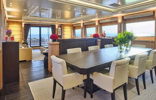 Charter yacht NINO interior dining area