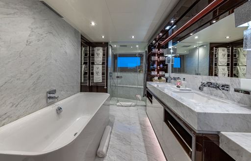 En suite in master cabin onboard charter yacht TC 