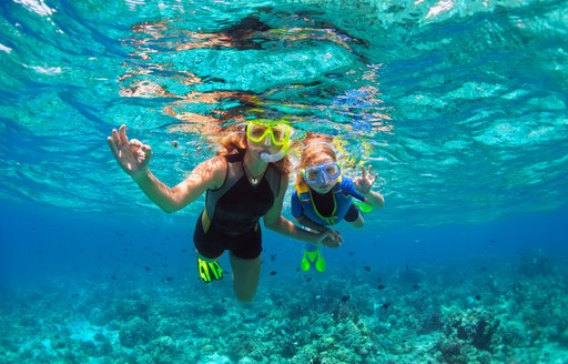 Two people snorkelling in Croatia