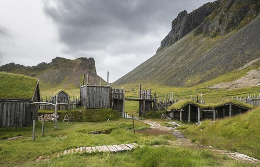 A reconstructed Viking settlement in Norway