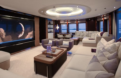 Superyacht DREAM's sumptuous skylounge cinema