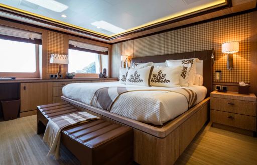 Double cabin with central berth onboard charter yacht AXIOMA