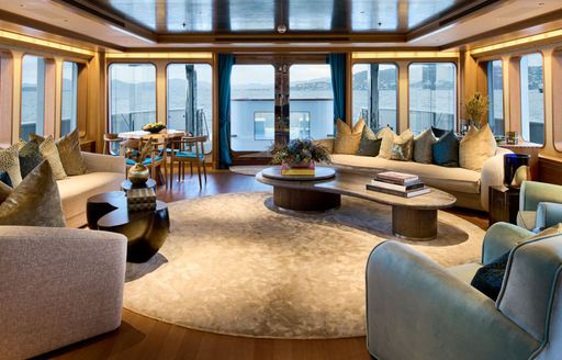 Interiors onboard charter yacht SAMADHI