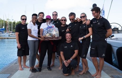 Crew of 'Lupa of London' after winning the RORC Transatlantic Race