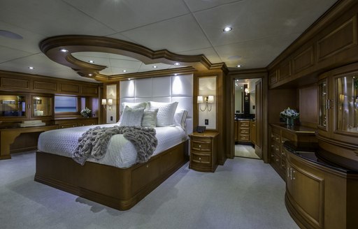 The master cabin of luxury yacht M3.