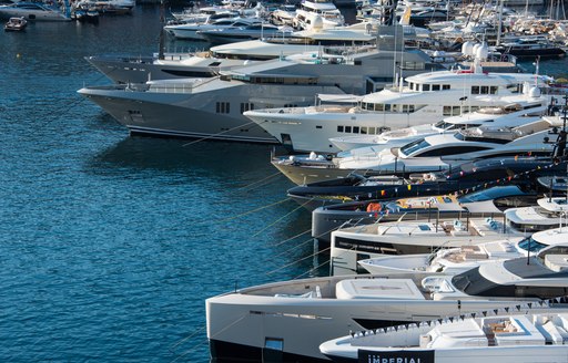 Line-up of yachts at the MYS 2021