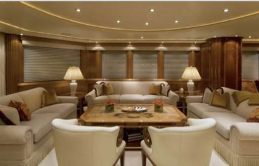 Superyacht BRUNELLO's interior was designed by the renowned Donald Starkey