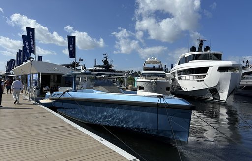 Motor yachts berthed at FLIBS