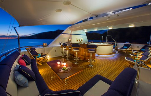 Charter yacht TELEOST exterior seating area