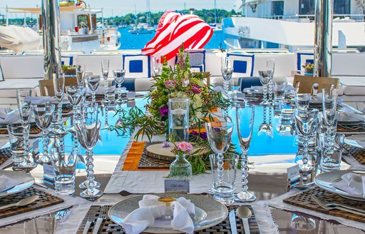 A tablescape entry for the Newport Charter Yacht Show competition