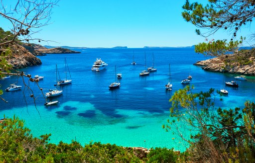 turquoise waters at Ibiza marina