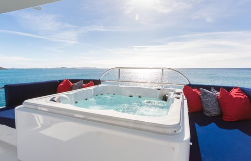 At Last yacht's sun deck Jacuzzi