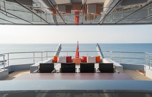 Exterior seating onboard charter yacht CARMEN