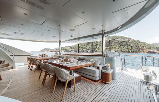 Superyacht charter AFTER YOU exterior dining area