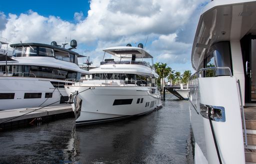 Motor yacht charters berthed at FLIBS