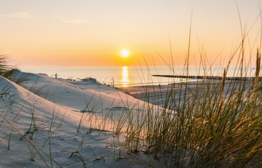 Sunset on Rabjerg Mile in Denmark's North Jutland coast