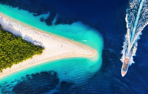 Zlatni Rat beach on the island of Brac in Croatia