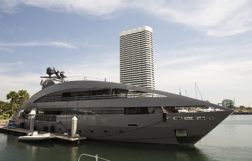 Yacht moored at the Ocean Marina in Pattaya, Gulf of Thailand