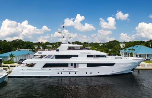 Charter yacht VALHALLA berthed at dock