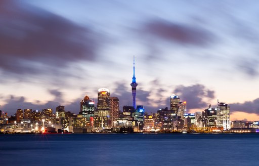 Auckland skyline at dusk