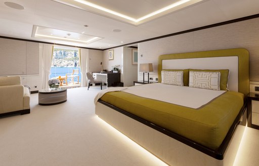 Master suite onboard charter yacht Galene