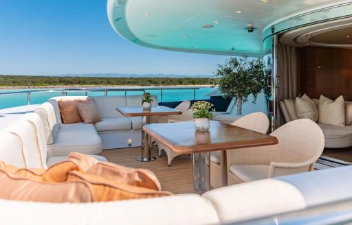 Charter yacht AGRAM exterior lounge area