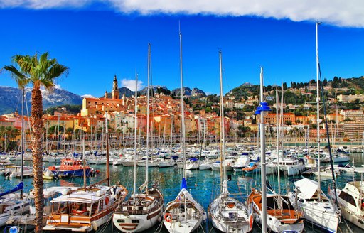 The colourful town of menton on the border of france and italy