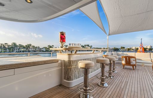 Charter yacht NOVERRA wet bar and stools