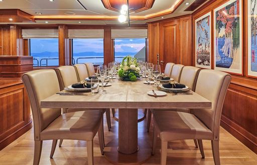 Charter yacht RIVA I interior dining
