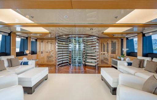 Charter yacht 2 LADIES interior seating area