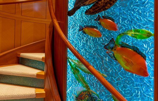 Charter yacht LAUREL staircase
