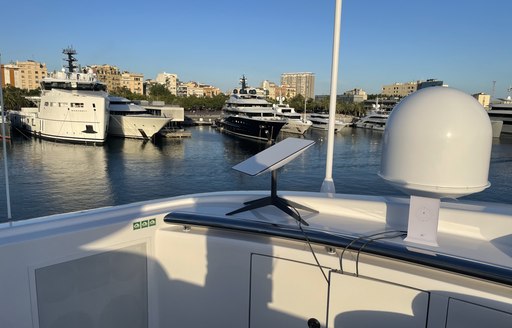 Starlink terminal on board charter yacht 