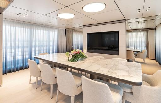 Charter yacht OCEAN ANGEL interior dining area