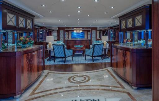 Charter yacht AVALON interiors with armchairs