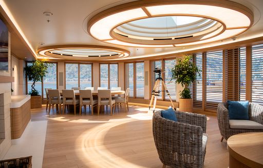 Winter garden onboard charter yacht FLYING FOX