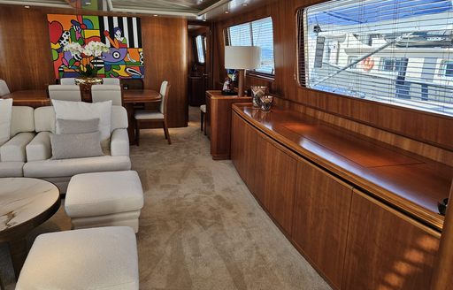 Charter yacht PACHA interiors with large window