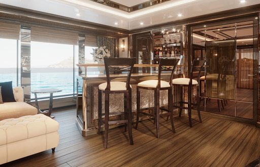 Bar on  yacht Lady Lena