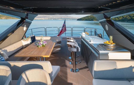 Charter yacht MOWANA sun deck with seating