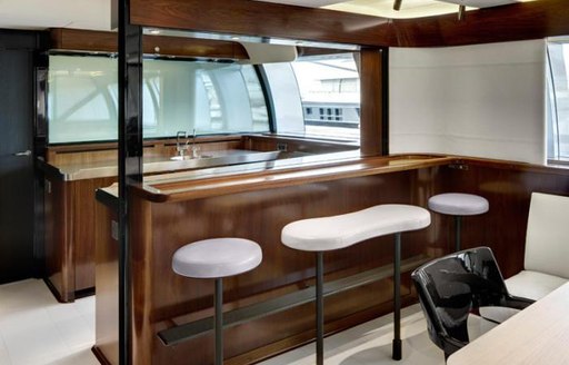 Contemporary bar on luxury yacht VERTIGO