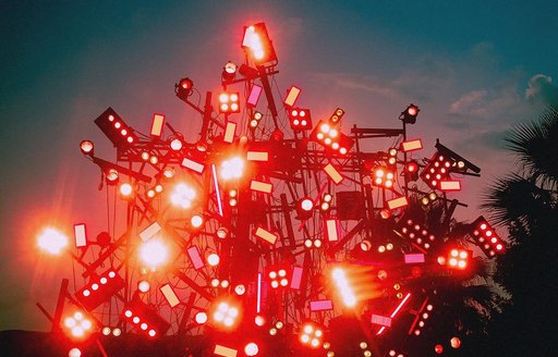 Light display at dusk at DC10 Circoloco nightclub