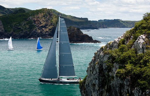 sailing yachts racing round the Bay of Islands at the NZ Millennium Cup