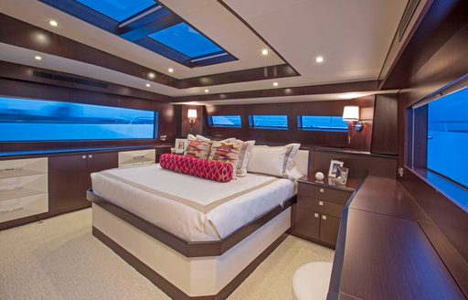 luxurious master suite with skylights on board luxury yacht ‘Lady Carmen’