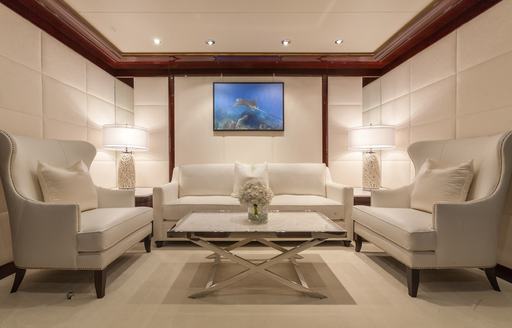 Superyacht private office area 