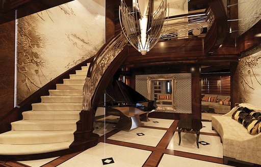 Stairwell onboard charter yacht KISMET