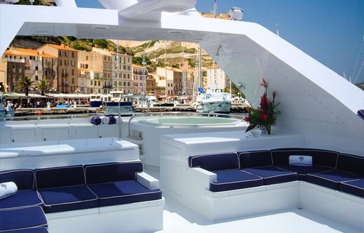 The sundeck of Feadship superyacht CONSTANCE