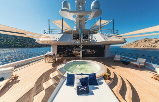 Charter yacht PROJECT X sun deck and Jacuzzi