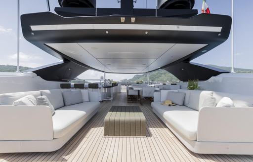 Charter yacht SEVEN SINS sun deck with seating